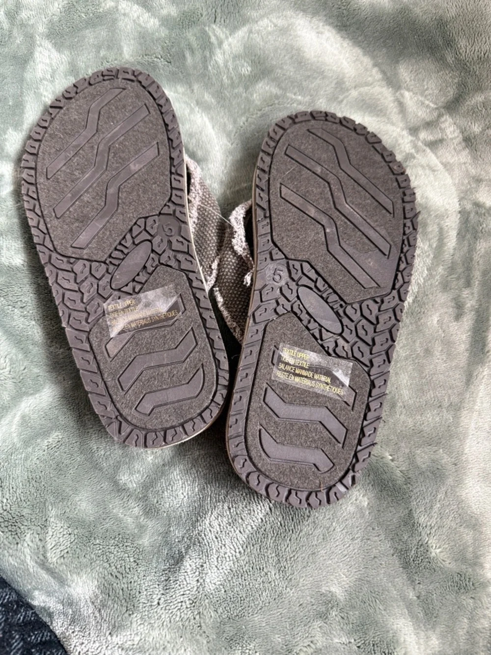 Harper Canyon Taupe/Brown Frayed-Edge Flip Flops